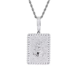 Colgante Religioso con Rostro de Jesús Plateado en Plata con Incrustaciones de Cristal de Estrás, Joyería de Moda Unisex, Regalo - Product Image 1