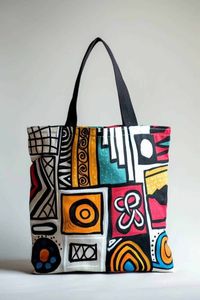 Sacs fourre-tout modernes en toile imprimée, grande capacité, sacs de rangement d'extérieur, design rectangulaire cousu, sacs de rangement à motifs - Product Image 2