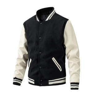 Veste de baseball varsity à manches longues, broderie de haute qualité, pour homme. - Product Image 6