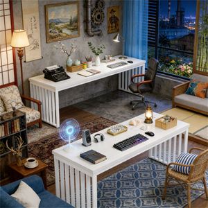 Scrivania da Ufficio per Due Persone per Computer, Conferenze o Scrittura - Product Image 4