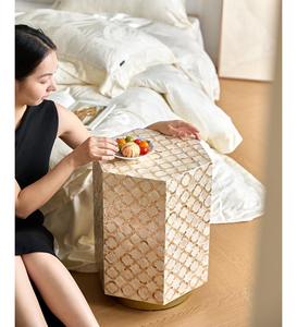 Mesa con Incrustaciones de Hueso de ILAHI, Diseño Moderno con Detalles de Ágata, Almacenamiento Portátil, Muebles para el Hogar - Product Image 4