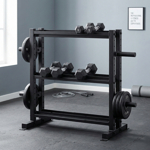 Moderno Soporte para Mancuernas de Hierro Fundido y Metal, Duradero y Estable, de 3 Niveles, Unisex, para Almacenamiento de Equipo de Gimnasio Comercial - Product Image 2