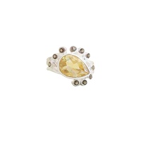 Bagues en argent sterling 925 massif de qualité supérieure avec sertissage clos, 11 modèles de pierres précieuses, citrine naturelle, quartz fumé taille poire, pour mariage