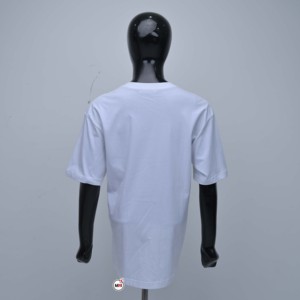 T-shirt blanc à manches courtes pour femme, imprimé cœurs à paillettes, col rond, coupe décontractée, jersey, coupe régulière, 100 % coton - Product Image 2
