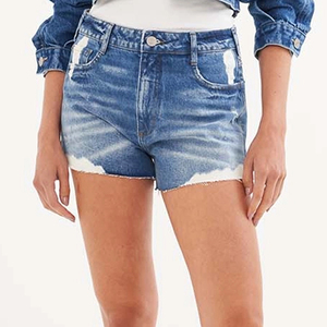 Shorts en jean mi-long noir personnalisables pour femme, nouveau style, respirants, séchage rapide, deux poches, avec logo personnalisé, pour usage décontracté, vente en gros - Product Image 2