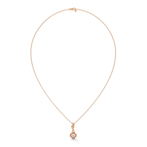 Collier pendentif couleur or rose avec fermoir griffe florale, chaîne de bijoux pour femme, idéal pour les fêtes et les occasions spéciales - Product Image 3