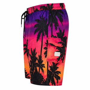 New <b>Men's</b> Tropical Sunset Board Shorts Palm Tree Print Quick Dry Surf <b>Trunks</b> with Tie Waist Beach Swimwear Comfortable Plus Size - Product Image 3