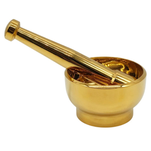 Juego de Mortero y Pilón de Latón de Alta Calidad, Molinillo de Especias y Hierbas para Cocina, Herramienta Trituradora de Condimentos con Acabado Dorado, Precio Bajo - Product Image 2