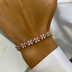 Trending Fashion Pear And Round Cut VVS Moissanite Diamond <b>Solid</b> <b>Silver</b> <b>Bracelet</b> Fine Luxury Fashion Jewelry Gift - Product Image 1