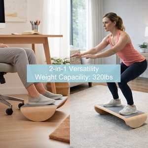 Reposapiés de Madera para Debajo del Escritorio, Reposapiés Ergonómico con Balanceo, Tabla de Equilibrio para Sentarse Activo, Reposapiés para Oficina y Hogar - Product Image 5
