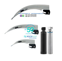 Laryngoscope à LED standard ROCKMED à usage unique en acier inoxydable, systèmes de lames Europa Miller, instruments ORL électriques