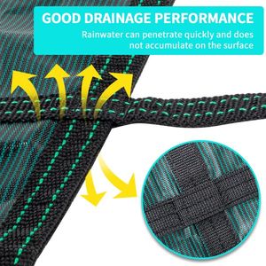 Copertura Verde per Piscina Rettangolare 16*32ft, Resistente e Impermeabile, con Avvolgitore - Product Image 6