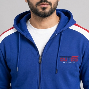 Sweat-shirt à capuche zippé pour homme, tissu respirant à séchage rapide, coupe athlétique confortable, léger - Product Image 5
