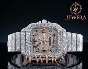 Montre unisexe de luxe la plus vendue avec diamants Moissanite pour hommes, ornée de pierres étincelantes, pour la mode de luxe, disponible à prix d'exportation - Product Image 1