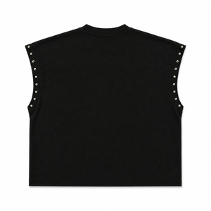 Débardeur Hip Hop Homme Y2K Streetwear à Imprimé Graphique Personnalisé, T-shirt Sans Manches Décontracté avec Rivets et Clous - Product Image 4