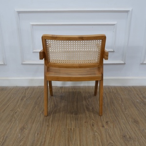 Teak Garden Chair Midcentury Modern <b>Outdoor</b> Wood Frame Tapered Leg Durable Armrests - Product Image 3