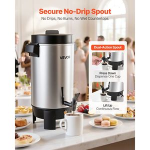 Distributeur de café commercial 40 tasses (203 oz) à infusion rapide 1090W, machine à thé automatique, distributeur de boissons chaudes sans goutte - Product Image 5