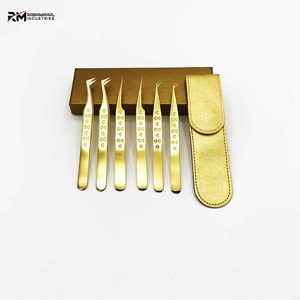 แหนบต่อขนตาเคลือบทอง 24k ระดับมืออาชีพ สำหรับต่อขนตาแบบวอลลุ่ม ปลายแหลมสแตนเลสสตีล รับทำโลโก้-ขายส่ง - Product Image 2