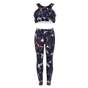 Ensemble de Yoga imprimé personnalisé de haute qualité pour femmes, soutien-gorge de Sport et Legging, ensembles de yoga imprimés par Sublimation - Product Image 1
