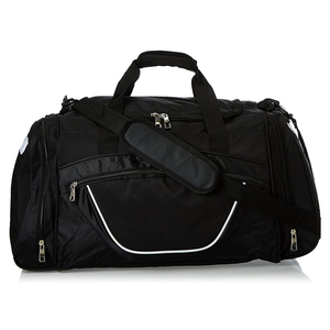 Sac de sport pliable noir unisexe léger de haute qualité avec logo personnalisé, en toile, imperméable, fermeture éclair, pour l'extérieur - Product Image 2