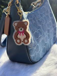 Premium Handcrafted Embroidery Beaded Keychain Beautiful Boho Style <b>Bag</b> <b>Charm</b> Perfect Gift for Her - Product Image 4