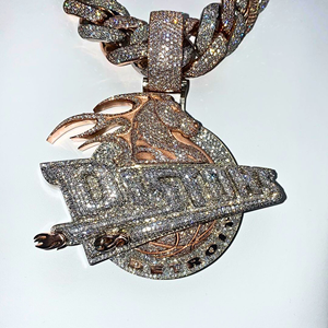 Colgantes y Dijes de Joyería Fina con Diamantes Blancos, Cadena Estilo Hip Hop, Mejor Precio, Dije con Colgante de Diamantes Engastados Personalizado - Product Image 3