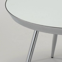 Table basse moderne, petite, légère et compacte pour salon, en métal chromé/verre, facile à déplacer, SCE TB-560, meubles pour la maison