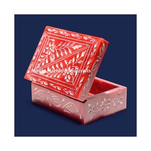 Best Attractive <b>Red</b> Carved Soapstone Rectangular Shape Stone Material Home Decoration Gift Item Jewelry <b>Boxes</b> Gifts Item - Product Image 2