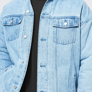 Best Design Warm <b>Quilted</b> Denim Bomber <b>Jacket</b> with Stand Collar Patchwork <b>Pattern</b> Hooded in Unique Style - Product Image 6