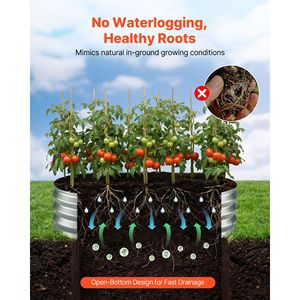 Set di 2 Fioriere Rialzate Ovali in Metallo Zincato 4 X 2 X 1 Piedi, Kit per Giardino Esterno Senza Fondo, Vasi e Fioriere - Product Image 4