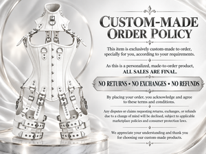 Conjunto de Arnés de Cuero Blanco Gótico Personalizado al por Mayor para Mujer: Corsé, Cincher de Cintura Bajo el Busto, Collar y Ligueros de Muslo para Disfraz Punk - Product Image 4