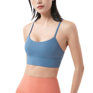 Soutien-gorge d'entraînement uni de qualité supérieure, respirant, confortable, extensible, sans coutures, doux et durable pour le fitness - Product Image 3