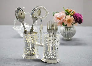 Lujoso Vintage personalizado recorte Metal doble plateado doble soporte para cubiertos Centro adornado mango fundido a presión soporte para cubiertos - Product Image 3
