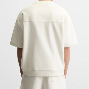 Ensembles décontractés d'été de bonne qualité avec épaules tombantes, vente en gros, vêtements de fitness, ensembles de t-shirts et shorts pour hommes en tissu épais GSM - Product Image 2