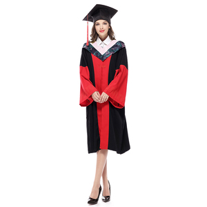 Vestido de Graduación Azul para Mujer con Cuello Bordado y Birrete para Ceremonia, Ropa de Actuación para Adultos - Product Image 6