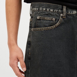 Nouvelle Arrivée Jean en Denim Délavé Foncé Coton Extensible Coupe Ample Hip Hop Pantalon Décontracté Vêtements Personnalisés OEM Marque Privée - Product Image 6