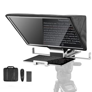 Teleprompter in Lega di Alluminio da 16 Pollici per Streaming Live, Angolo Regolabile a Pavimento, Controllo Remoto per YouTube Zoom Sup - Product Image 1