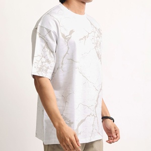 T-shirts décontractés tricotés imprimés à manches longues et épaules tombantes, grande taille, écologiques, nouvelle collection, meilleures ventes 2026, blanc pour hommes - Product Image 5