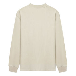Sudadera de Cuello Redondo para Hombre, Color Beige, Manga Larga, Estilo Casual, 100% Algodón, Transpirable, Ecológica, con Bolsillo - Product Image 2