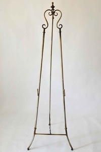 Support de présentation personnalisé en fer pour panneau d'accueil de restaurant, chevalet métallique, présentoir de qualité supérieure, support d'art en métal noir - Product Image 2