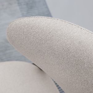 Set di 2 Sedie da Pranzo Imbottite in Cotone-Lino Grigio Senza Braccioli con Gambe in Legno Massello Nero per Cucina e Ristorante - Product Image 6