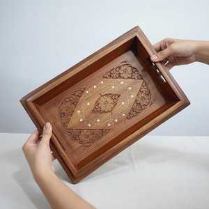 ชุดถาดเสิร์ฟไม้ชีแชมแกะสลักด้วยมือ สไตล์บ้านไร่แบบเรียบง่าย ถาดน้ำชา - Product Image 2