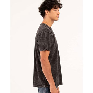 เสื้อยืดโอเวอร์ไซส์สีดำสำหรับผู้ชาย สไตล์สตรีท คอโอ แขนสั้น ไซส์พลัส ผ้าคอตตอนเจอร์ซีย์ เป็นมิตรต่อสิ่งแวดล้อม ระบายอากาศได้ดี ซักแบบแอซิดวอช - Product Image 2