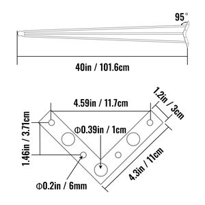 Set di 4 gambe per tavolo a forcina nere da 40 pollici, capacità di carico 880 libbre (220 libbre per gamba), gambe per scrivania, panca, armadietto, gambe per tavolo da pranzo in stile rustico - Product Image 3
