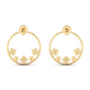 Boucles d'oreilles créoles REYES en or massif 14 carats avec moissanite, fermoir à vis, accessoires pour femme, cadeau de mariage, bijoux pour elle - Product Image 4