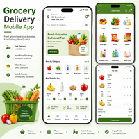 Aplicación Profesional Avanzada para Entrega de Comestibles, para Android, iOS, MAC, Seguimiento en Vivo por Web, Entrega Instantánea, Funciones en Varios Idiomas
