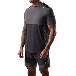 Muestra gratis y envío Gimnasio Entrenamiento Fitness Camiseta Rendimiento de secado rápido Muscle Fit 100% Algodón y poliéster Material de punto - Product Image 5