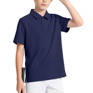 Polo T-shirt personnalisé pour enfants, logo sur mesure, golf, tennis, 100% polyester, séchage rapide, uniforme scolaire pour garçons - Product Image 6
