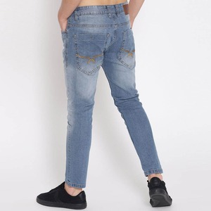 กางเกงยีนส์สไตล์วินเทจสำหรับผู้ชาย เอวกลาง ทรงตรง ลายเรียบ แห้งเร็ว - Product Image 4