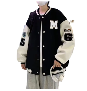 เสื้อแจ็คเก็ต Letterman Varsity ไซส์ใหญ่สำหรับผู้ชาย  ตกแต่งด้วยผ้าเชนิลล์  แบบเสื้อเบสบอล  ทรงบอมเบอร์  สไตล์วิทยาลัย  รับผลิตตามสั่ง  ขายส่ง  ทรงหลวม  สำหรับวัยรุ่น - Product Image 3